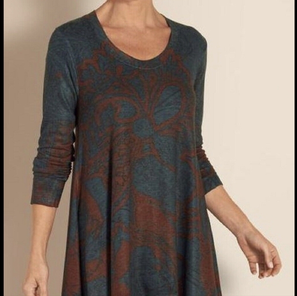 Soft Surroundings Renaissance Tunic High Low Plum Boho Fall Cozy Top Sz M - Picture 1 of 8